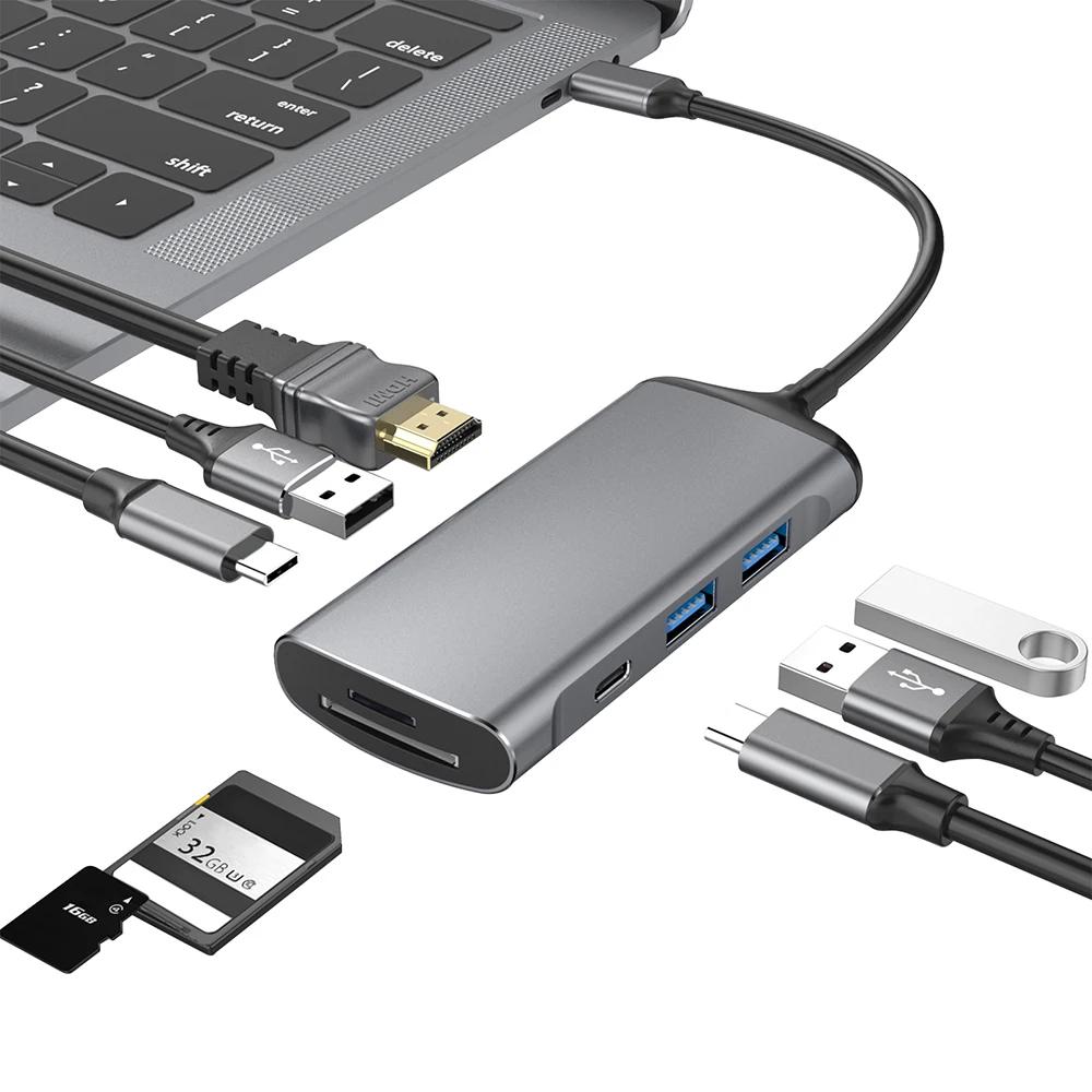 Ʈ ŷ ̼ CŸ to HDMI USB 3.0, PD 100W SD TF ī , USB C , ƺ  ,  Ʈ 4/3 ũ